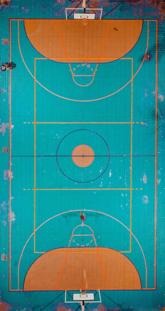 Basketballfeld aus der Vogelperspektive